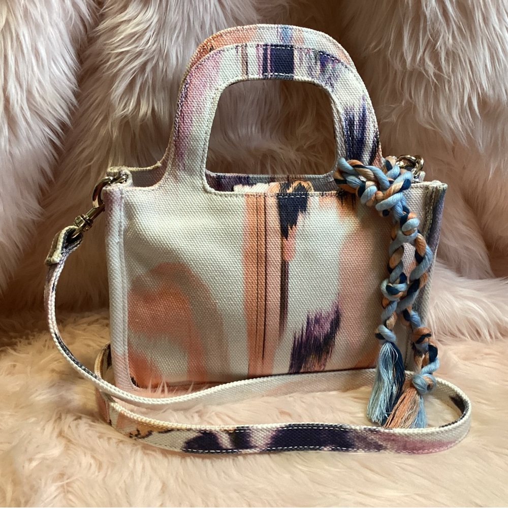 Vince Camuto Mini Bag Cream and Pink with Modern Artistic Flair - Picture 1 of 11